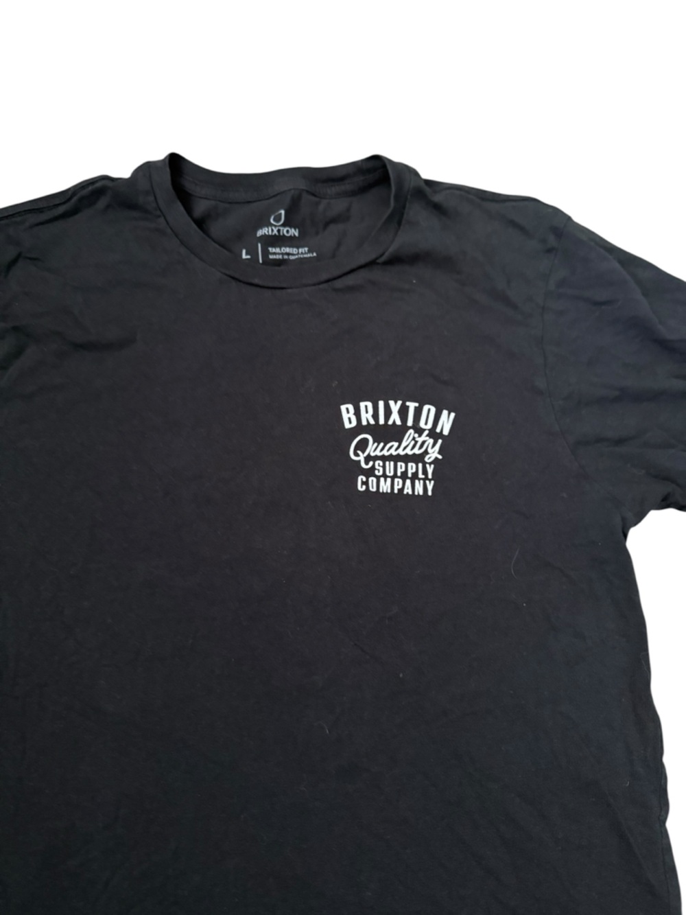 Brixton Black Crewneck Tee with White Chest Logo - Picture 4 of 5